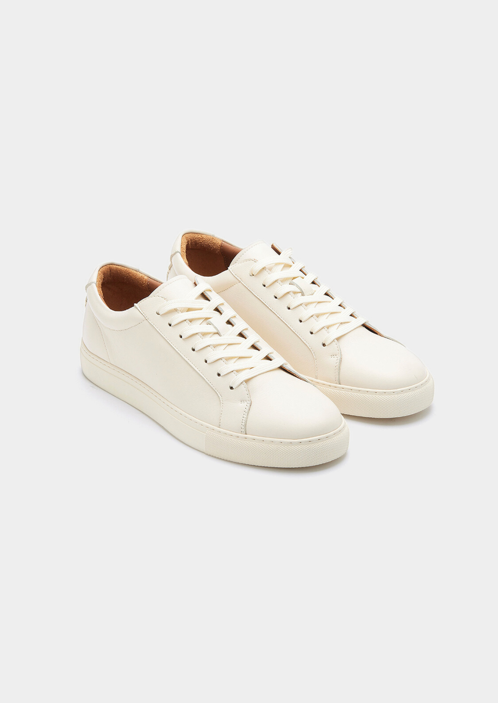 Ivory Prestige Leather Low-Top Sneaker White