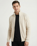 Arthur | Full Zip Ribbed Knit Cardigan
