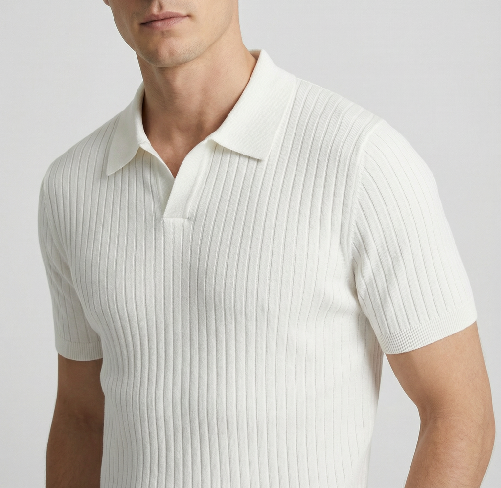 Oliver | Slim Ribbed Knit Polo Shirt Short Sleeve