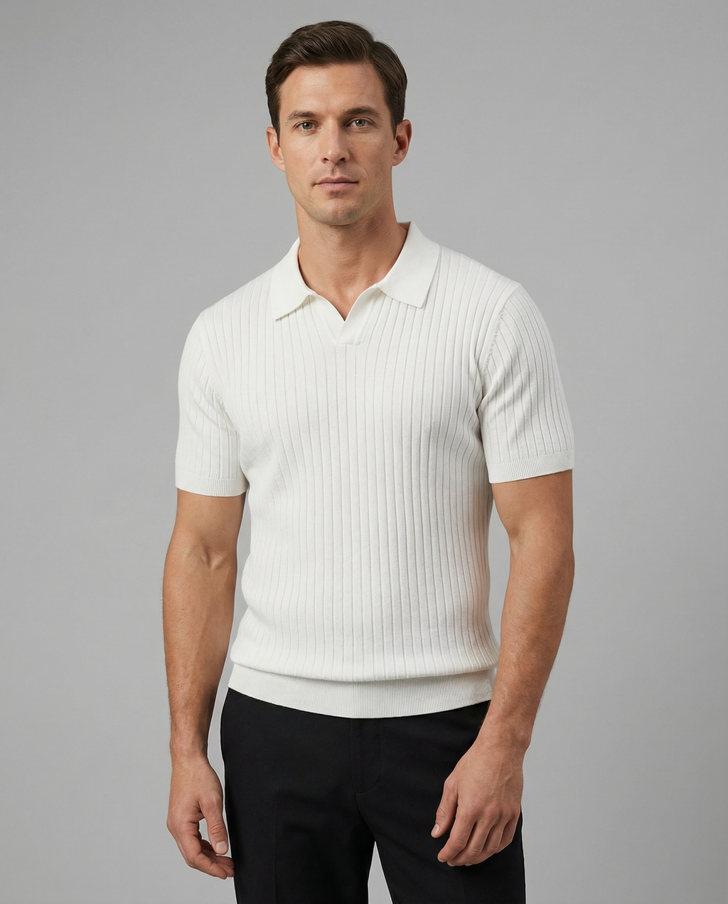 Oliver | Slim Ribbed Knit Polo Shirt Short Sleeve