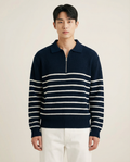 Oliver | Striped Zip Neck Knit Sweater
